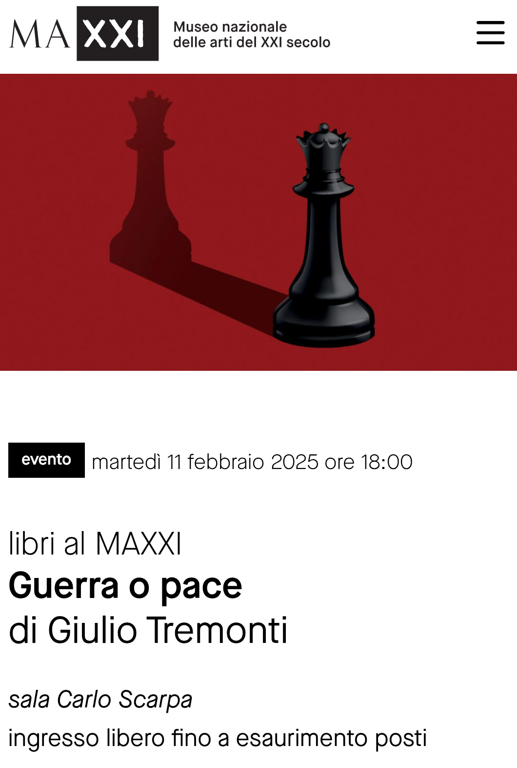 Libri al MAXXI - Guerra o pace