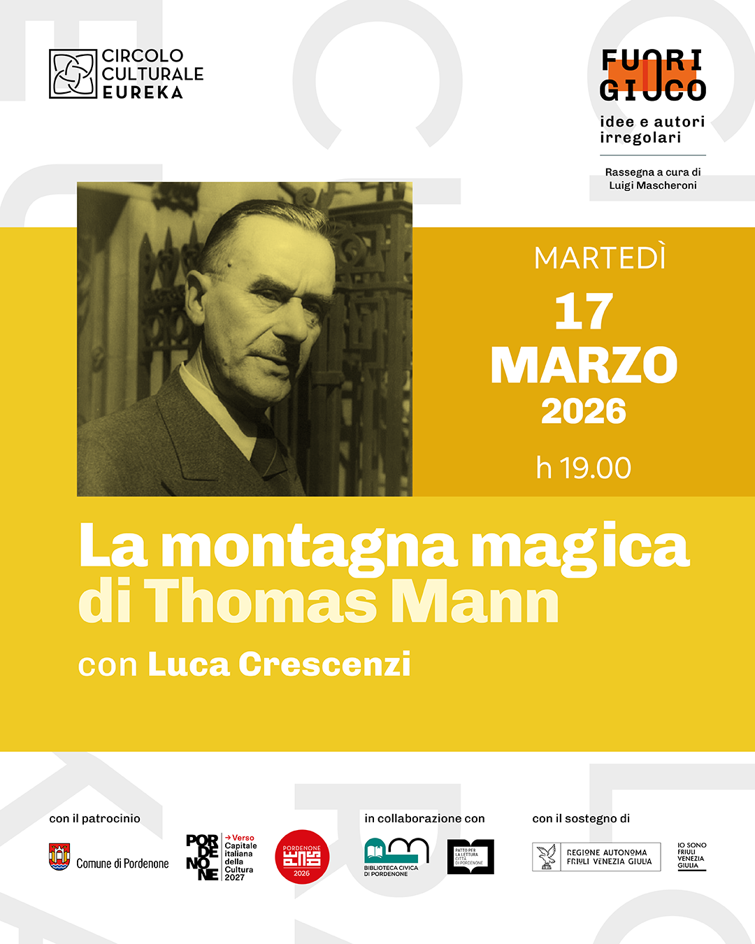 Fuorigioco 2026 - La montagna magica di Thomas Mann con Luca Crescenzi.