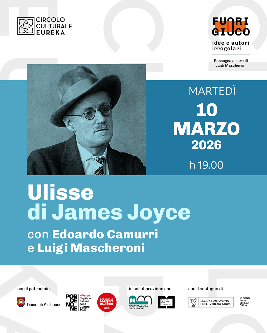 Fuorigioco 2026 - Ulisse di James Joyce con Edoardo Camurri e Luigi Mascheroni.
